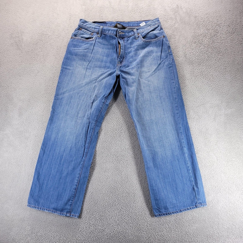Lucky Brand Jeans Mens 34x28 Blue Relaxed Straight Medium Wash Comfort